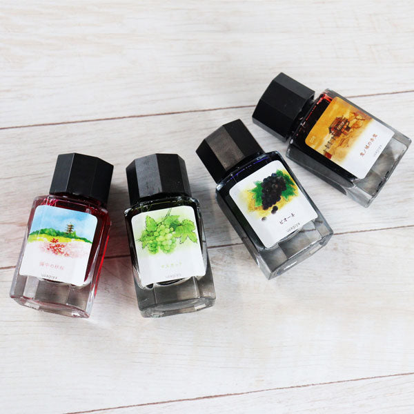 ■オリジナルインク■ 『備中想色(びっちゅうそうしょく)シリーズ』 全16色 15ml<箱入り> 水性染料インク 万年筆 うさぎや