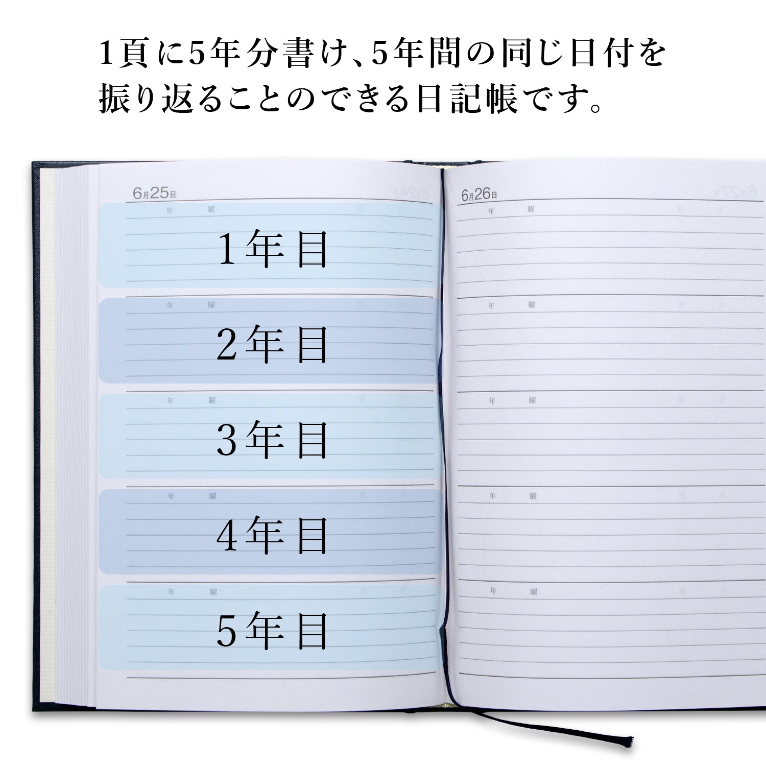 5年用日記《日付表示あり》A5 アピカ D304 日記帳
