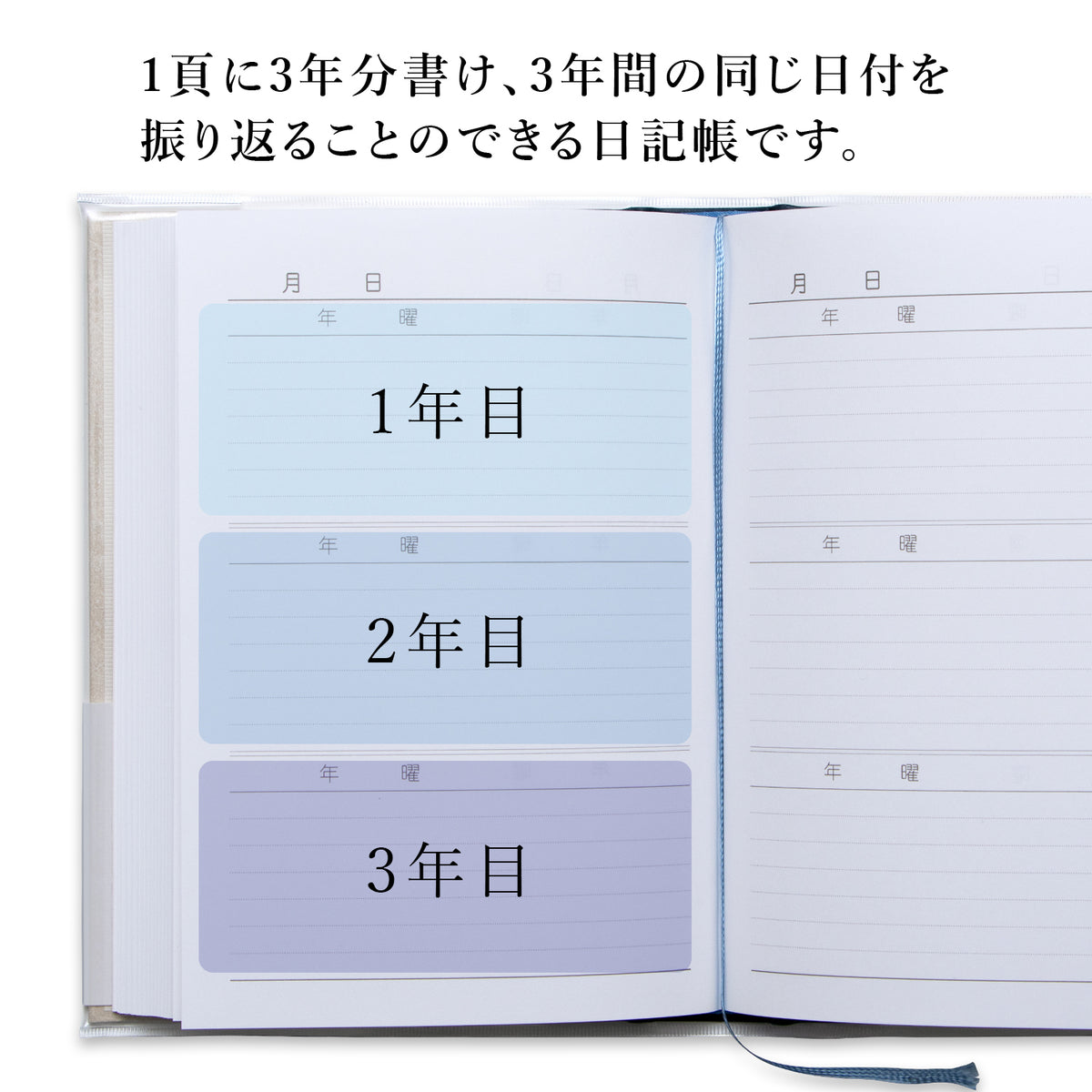 3年日記《日付表示なし》B6 横書 アピカ D308