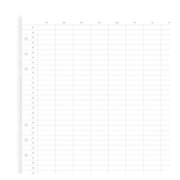 ≪正規取扱店≫ Filofax (ファイロファックス) クリップブック リフィル A5(イヤープランナー日付無し)6穴 441-345001 【ネコポス可】