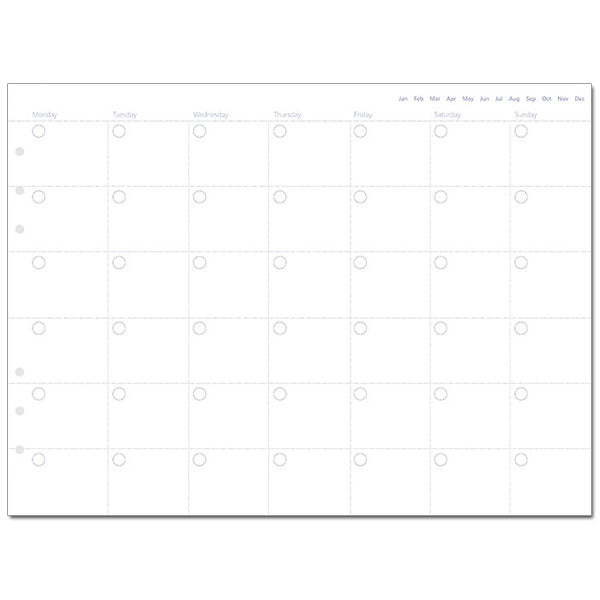 ≪正規取扱店≫ Filofax (ファイロファックス) クリップブック リフィル A5(月間プランナー日付なし)6穴 441-345002【ネコポス可】