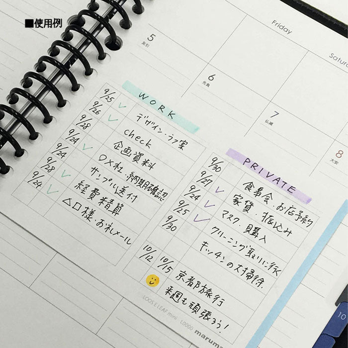 ルーズリーフ TO DOリスト ミニ /50枚 TODOリスト(表面)/5mm方眼罫(裏面) maruman L1439