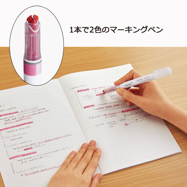 2トーンカラーマーカー〈mark+〉 5色セット コクヨ PM-MT100-5S