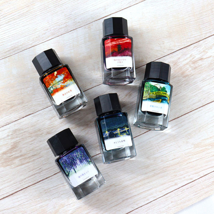 ■オリジナルインク■ 『備中想色(びっちゅうそうしょく)シリーズ』 全16色 15ml<箱入り> 水性染料インク 万年筆 うさぎや