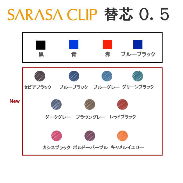 サラサクリップ 替芯 JF-0.5芯 ゼブラ RJF5-*