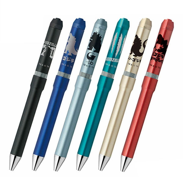 【限定】ゼブラ シャーボNu ゴジラ デザイン 回転式 多機能ペン ボール径0.5/0.7mm 専用化粧箱付き 3機能(2色エマルジョン芯黒/赤+シャープ0.5mm) ゼブラ SB35-GZ24/SBS35-GZ24 zen_2511