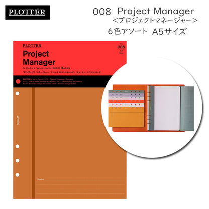 008 プロジェクトマネージャー 6色アソート《A5サイズ》リフィル PLOTTER 　777-164-32［M便 1/2］【取寄せ品】