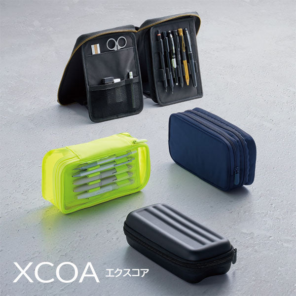 (1/16園田)XCOA《エクスコア》ハードシェル ペンケース ［ジェットブラック］ リヒトラブ A-3802-24