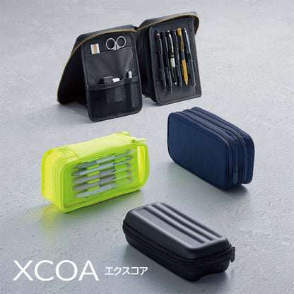 (1/16園田)XCOA《エクスコア》ハードシェル ペンケース ［ジェットブラック］ リヒトラブ A-3802-24