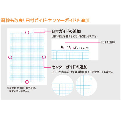 キャンパスノート＜5mm方眼(10mm実線入り)＞青系　5色パック　セミB5サイズ　コクヨ　ノ-30S10-5X5B