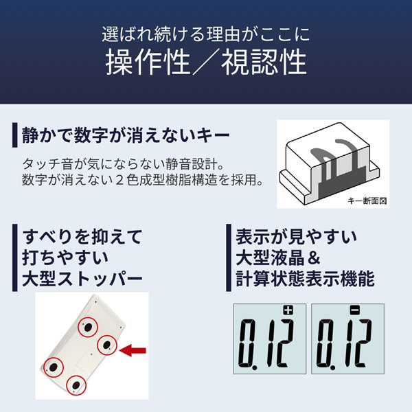 CASIO 実務電卓 （検算）ジャストタイプ [全4色] カシオ計算機 JS-20WKA-**-N　【取り寄せ品】