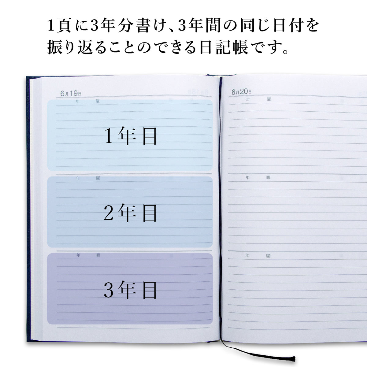 3年用日記《日付表示あり》B5 アピカ　D302 日記帳