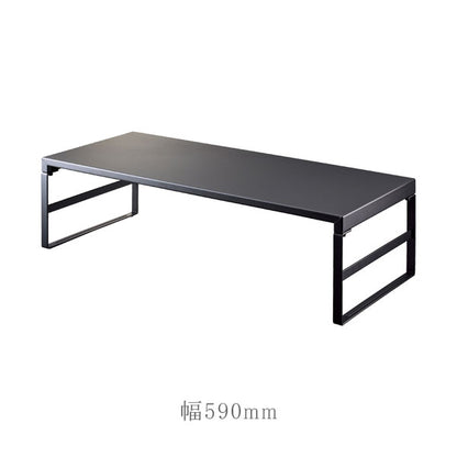 机上台 マットブラック ハイタイプ・幅390mm/幅590mm LIHITLAB(リヒトラブ) A-7331/7333-124