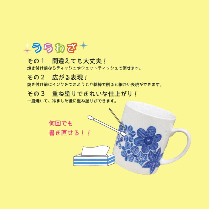 らくやきマーカー はじめてセット  お皿1枚＋らくやきマーカー5色セット＋皿立て  エポックケミカル RMHN-1800