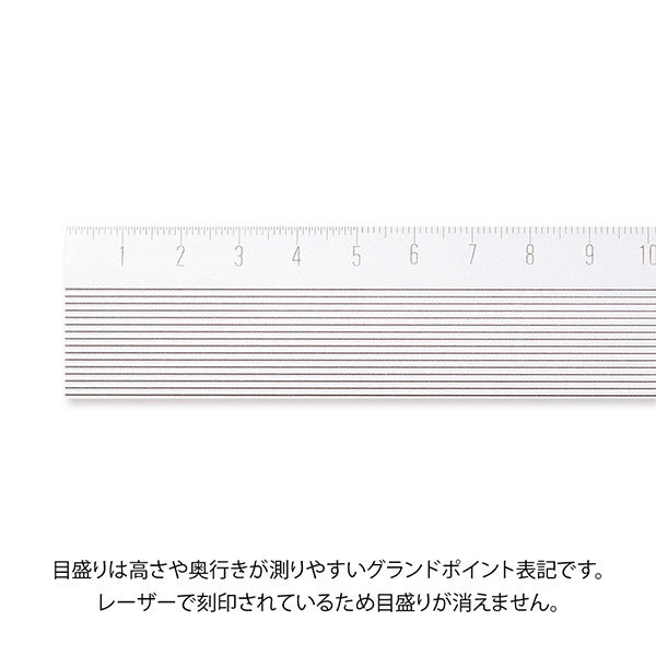 ノンスリップアルミ定規 [全2色] 15cm 　デザインフィル(ミドリ) 28-4227* 【ネコポス可】