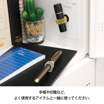 手帳周り文具 マグネット ペンホルダー [全３色] デザインフィル(ミドリ)4912[M便 1/6]