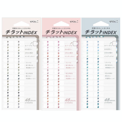 手帳周り文具 インデックスラベル S チラット 数字 [全3種] デザインフィル(ミドリ)　8260　[M便 1/30]