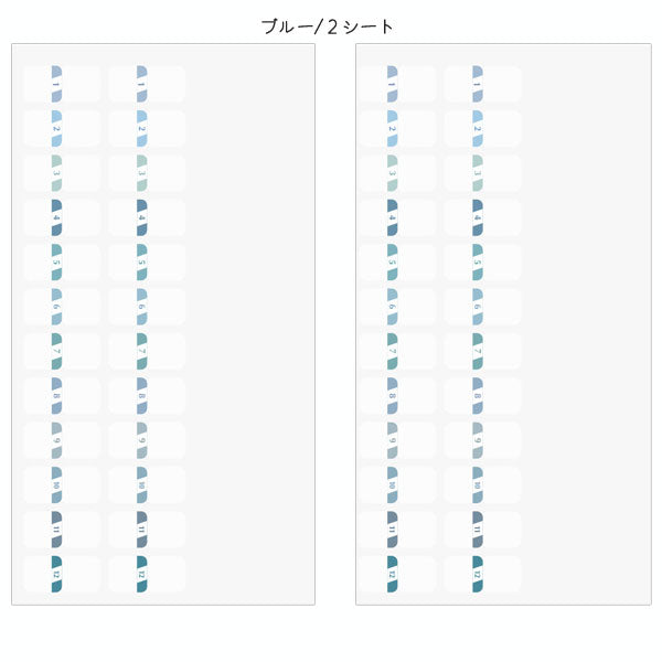 手帳周り文具 インデックスラベル S チラット 数字 [全3種] デザインフィル(ミドリ)　8260　[M便 1/30]