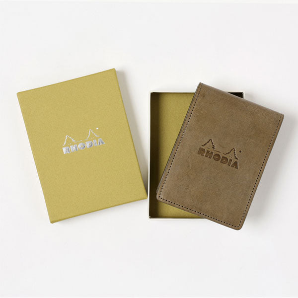 【限定】RHODIA《ロディア》オーガナイザー Chic/シック＜カーキ/ターコイズ＞ 8×11cm ミニ3穴 牛革 ロディア CF11OGZ01