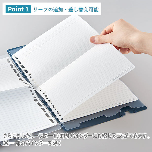 二つ折りリングノート 「コンパックノート」  B5サイズ [全10色]  キングジム 20-9955** 【1冊のみネコポス便対応可】