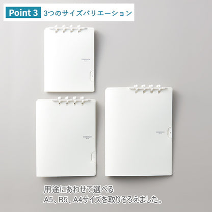 二つ折りリングノート 「コンパックノート」  B5サイズ [全10色]  キングジム 20-9955** 【1冊のみネコポス便対応可】