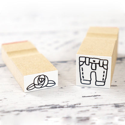 オリジナル irodori stamp バラ/デニム 中国ゴム印 イロドリスタンプ [M便 1/40]