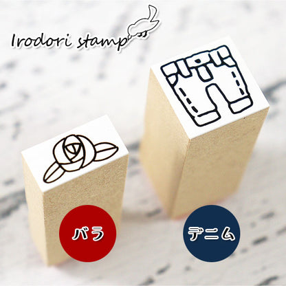 オリジナル irodori stamp バラ/デニム 中国ゴム印 イロドリスタンプ [M便 1/40]