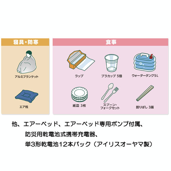 防災セットリュック 31点 1人用 [ブラック] アイリスオーヤマ BS1-31 【送料無料!!】