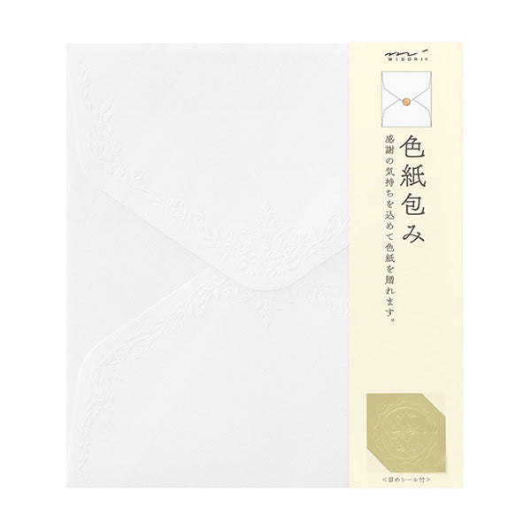 色紙包み 白 デザインフィル(ミドリ)　33290