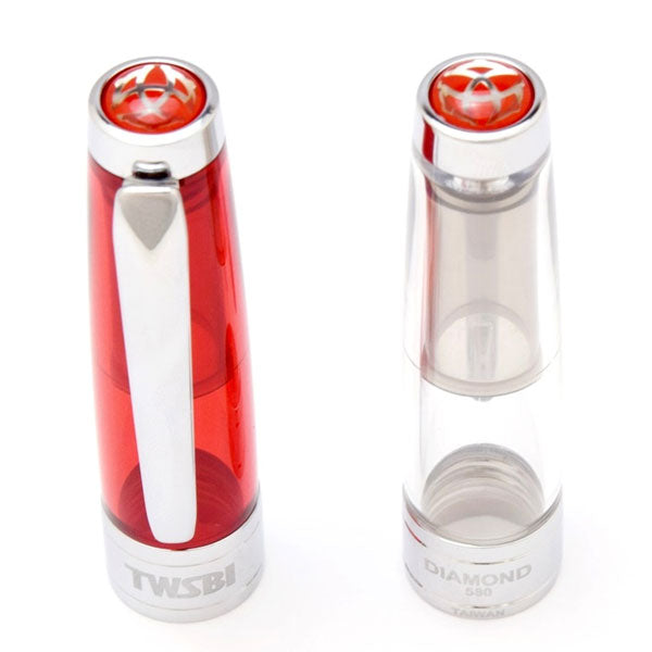 TWSBI Diamond 580 (ツイスビー ダイヤモンド 580) スタンダード 万年筆 ［クリア / ルビーレッド ］M74431*0 / M74460*0 【送料無料※】