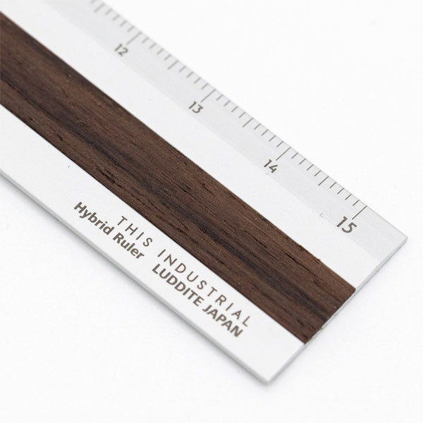 (12/3園田)THIS INDUSTRIAL Fine Wood Hybrid Ruler [全4種] 15cm ルーラー 定規 ラダイト《Luddite》LDTI-HRW［M便 1/10］