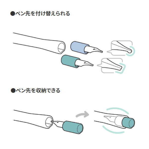 hocoro《ホコロ ダブル》 万年筆ペン先のつけペン (全２色) ペン先２種+ペン軸１本入り セーラー万年筆 12-0220-0**　M便 1/7］