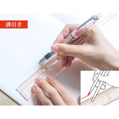 万年筆のための定規 Linea 16cm コンサイス SRL001-RD 626589[M便 1/10]