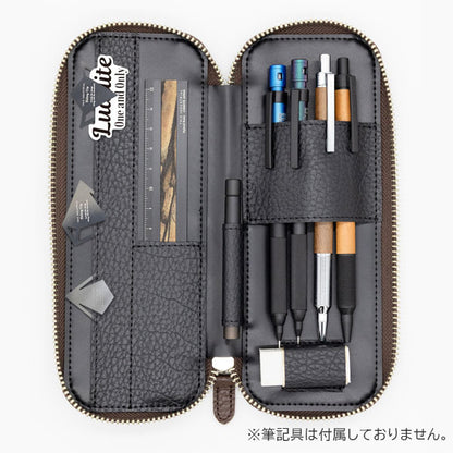 ラウンドジップペンケース スリム［全4色] ADRIAレザー ラダイト《Luddite》LDKA-RPES-【送料無料*】
