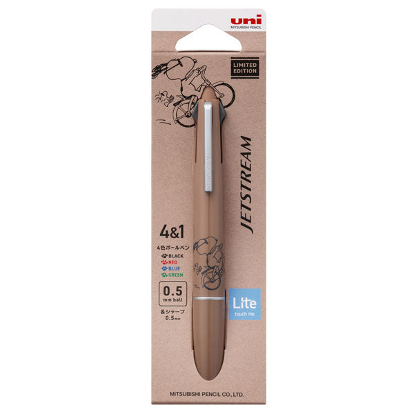 【限定】ジェットストリーム 4＆1《JETSTREAM》PEANUTS Lite touch ink［全3色］ 4色ボールペン(0.5mm)+0.5mmシャープ 三菱鉛筆 MSXE5LSPN5 [M便 1/5]