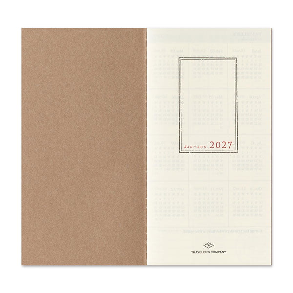 2027 トラベラーズノート リフィル [レギュラーサイズ] 週間バーチカル・2027年1月/月曜始まり デザインフィル(ミドリ) 28-14503 [M便 1/9]