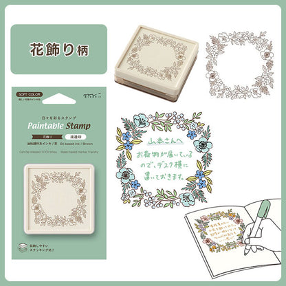 ペインタブルスタンプ スタンプ 浸透印 第3弾 茶 [全5種類] デザインフィル(ミドリ) 35692/35693/35694/35695/35696 [M便 1/8]