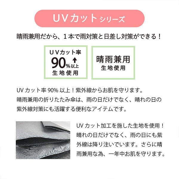 ひと振り雨粒サラッとUV折りたたみ傘 [全3色] TU-0022