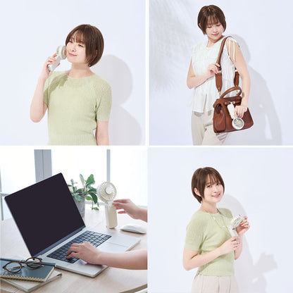 冷たい ダブルブレード ハンディファン 3WAY 保証書付 キングジム LD-HFDB1-W