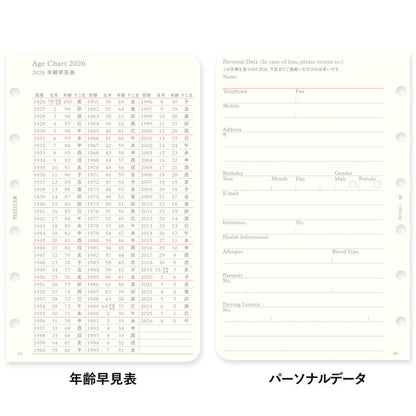 001 2026年 ダイアリーリフィル 月間ブロック [ミニサイズ・MINI6] 6穴 2025年12月・月曜始まり PLOTTER/プロッター 77718171 [M便 1/24]