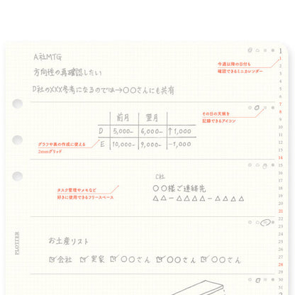 002 2026年 ダイアリーリフィル 週間レフト式 [A5サイズ] 2026年1月・月曜始まり 週間+メモ PLOTTER/プロッター 77718173 [M便 1/4]