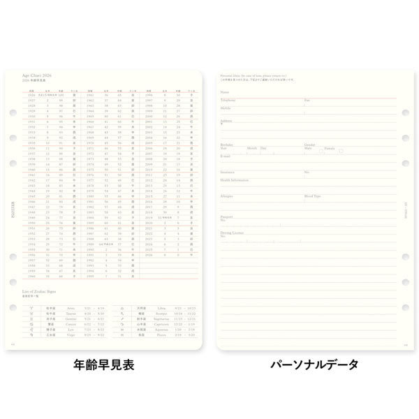 002 2026年 ダイアリーリフィル 週間レフト式 [A5サイズ] 2026年1月・月曜始まり 週間+メモ PLOTTER/プロッター 77718173 [M便 1/4]