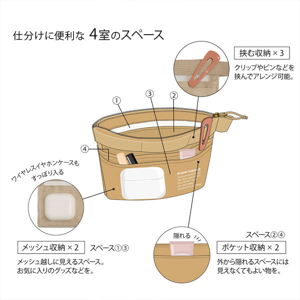 メッシュキャリーポーチ ミニマム ≪Mesh carry pouch minimum≫ [全5色] クレイド kleid 8473 [M便 1/4]